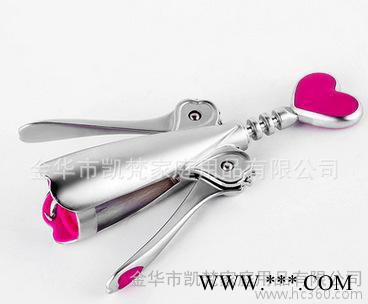 款**红酒开瓶器，锌合金粉色红酒拔塞器婚礼促销礼品图3