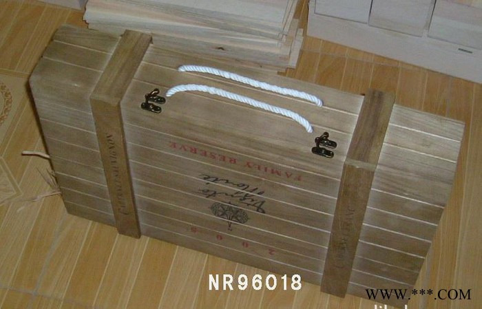山东菏泽曹县新润单层红酒箱 定做木箱 六支装红酒木箱 仿古色木酒箱沐润坊图3