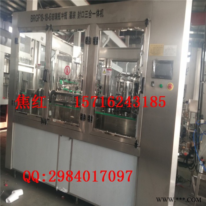帅飞BRGF-厂家**小型玻璃瓶饮料灌装设备 玻璃啤酒灌装机 玻璃瓶饮料三合一灌装机图2