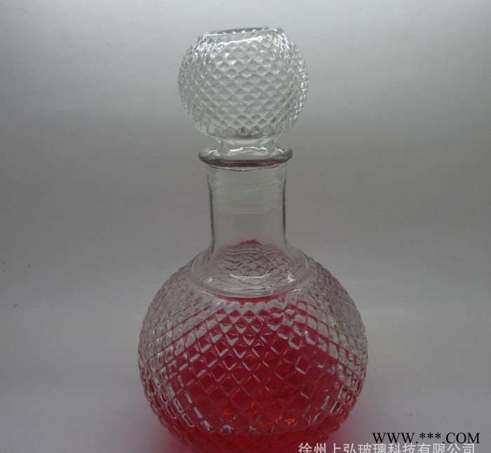 直销  球型红酒瓶 1000ml 威士忌装饰瓶 水晶酒具