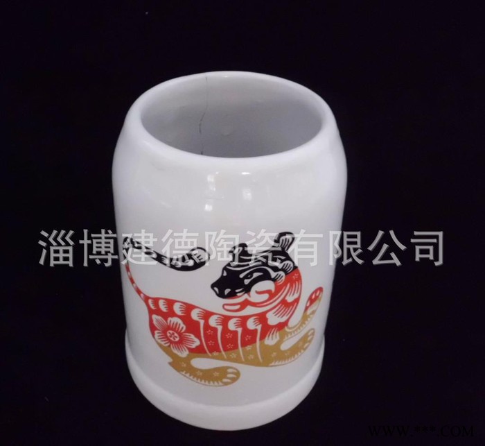 直销 陶瓷啤酒马克杯 注桨啤酒杯 啤酒节广告促销杯可定制图2