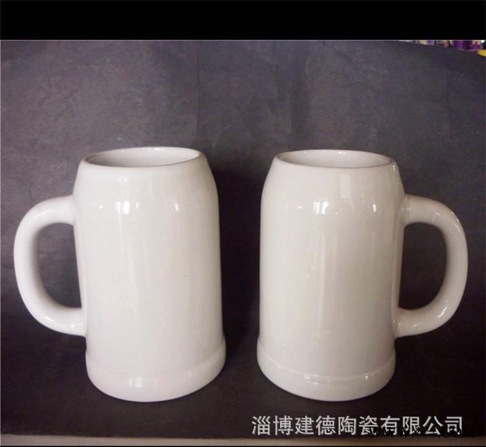 22oz啤酒杯创意白色单层陶瓷啤酒杯定制外贸酒杯图3