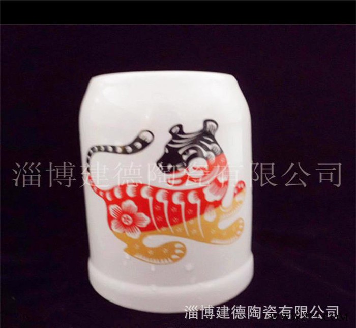 22oz啤酒杯创意白色单层陶瓷啤酒杯定制外贸酒杯图2