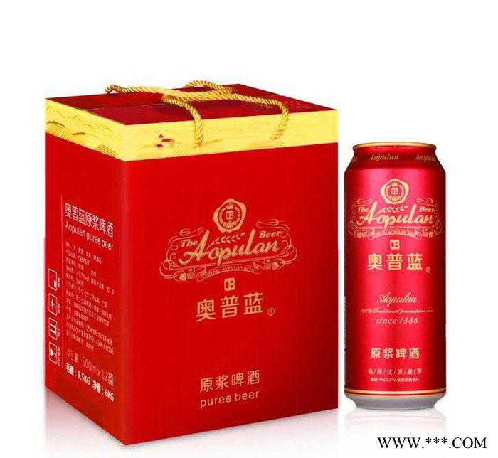 泸州老窖奥普蓝原浆白啤酒聚会用酒拉灌整箱啤酒500ml 12听整箱