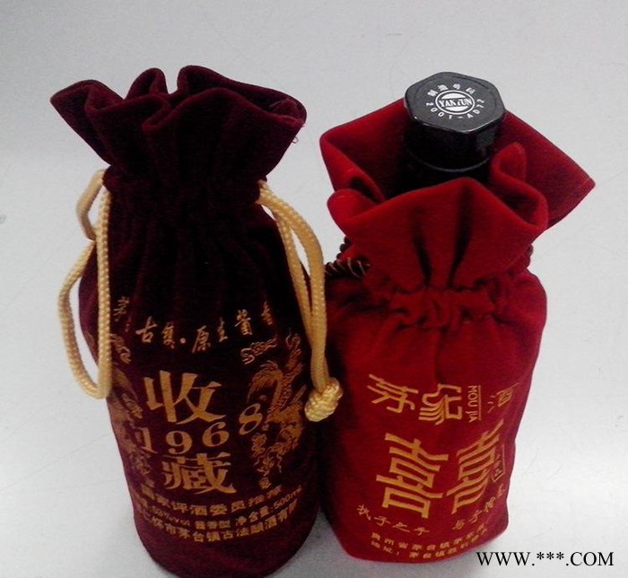 酒袋专业生产 酒袋 红酒绒布袋绒布束口袋定制加工