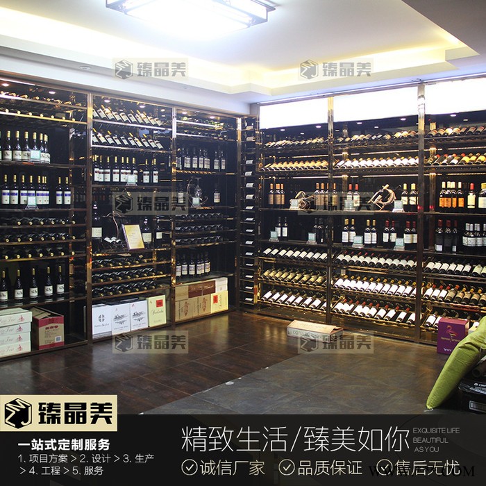 玫瑰金 红酒酒架 不锈钢 酒窖金属酒架 简约壁挂酒架铁艺酒架图4