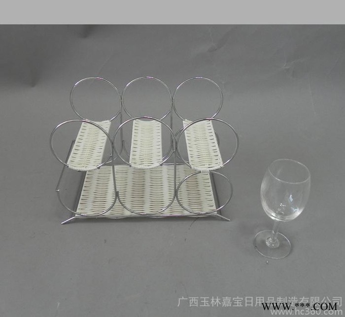 创意酒架 广西日用品　货号WK5086B 红酒架　藤编红酒架图2