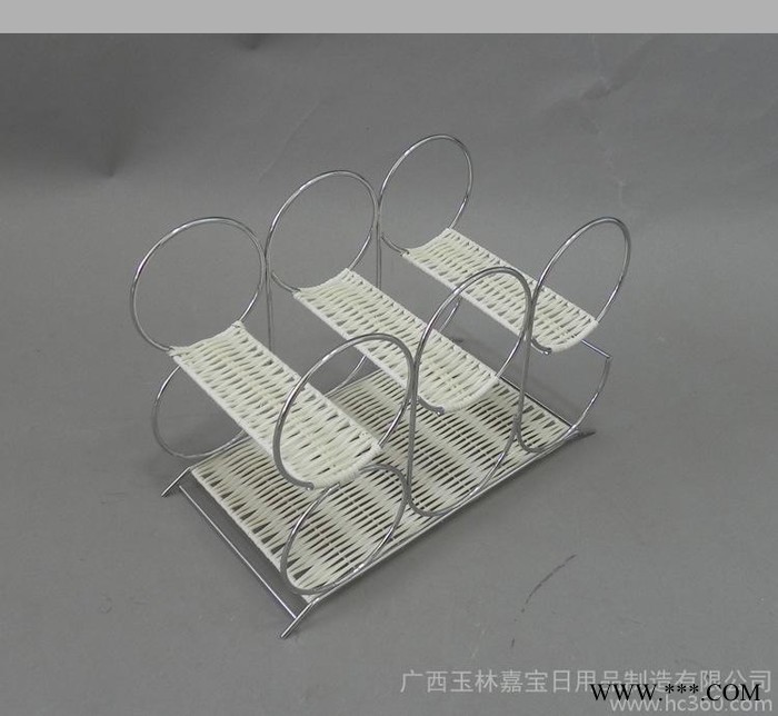 创意酒架 广西日用品　货号WK5086B 红酒架　藤编红酒架图3