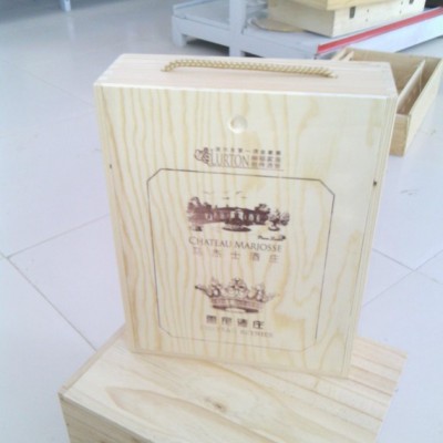 山东曹县木制酒盒 定制酒盒 红酒木盒 三支装滑盖木盒直销