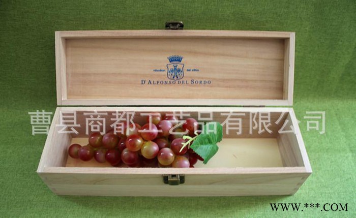 曹县商都工艺品厂专业生产木质红酒盒/葡萄酒单支木盒/可印LO图2