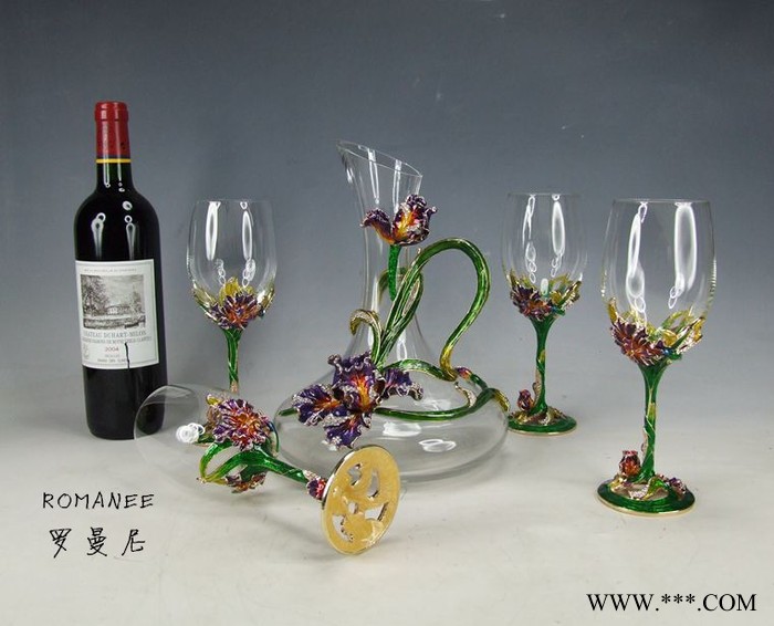 罗曼尼好运鸢尾水晶玻璃红酒杯醒酒具套装 盛酒器创意摆件图4