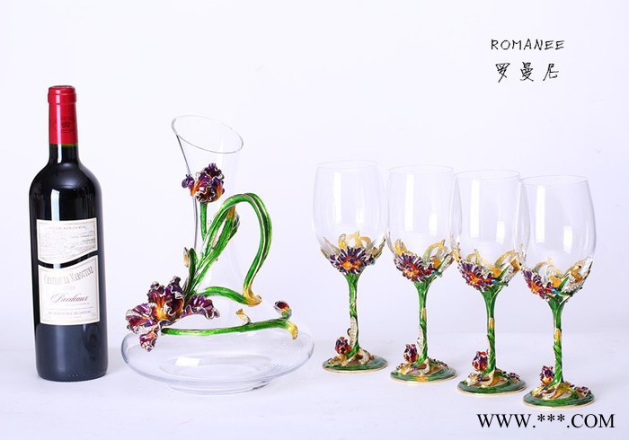 罗曼尼好运鸢尾水晶玻璃红酒杯醒酒具套装 盛酒器创意摆件图2