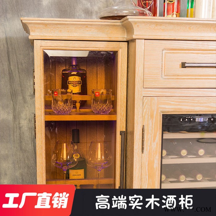 实木红酒柜 小型恒温酒柜 特色餐边柜 酒窖式欧美酒柜 恒温恒湿柜 实木酒柜图3