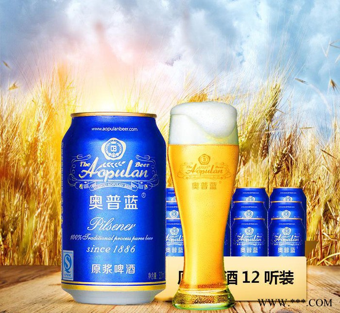 泸州老窖 奥普蓝原浆啤酒小麦啤酒篮罐320ML*12听装饮料整箱图3