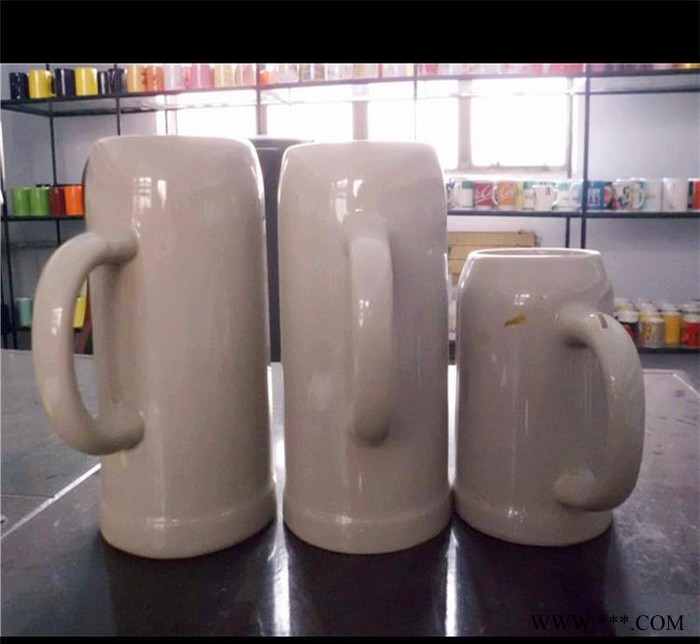 啤酒杯厚重超大杯子纯色广告杯可定制logo出口德国1L啤酒杯图3