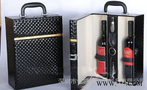 **PVC皮盒 双支红酒礼盒 礼品包装盒 免费设计