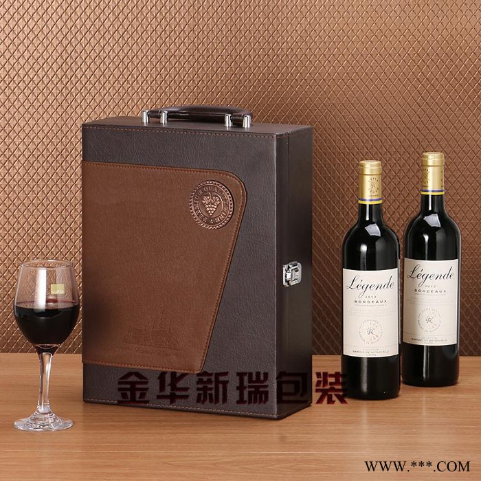 新瑞XR-G892酒水、饮料包装  新款双支酒盒  新款双支皮质红酒盒  新款双支带酒具 皮盒   现货双支礼品盒图2