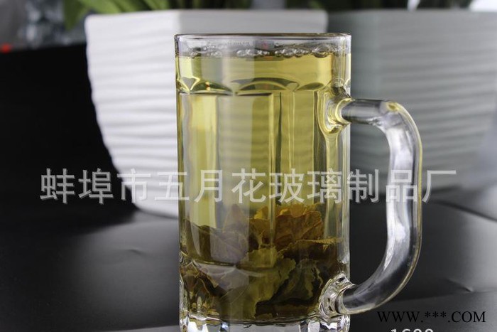 工厂定制销售 透明玻璃啤酒杯 扎啤杯 杯身竖条纹 可定制logo图3