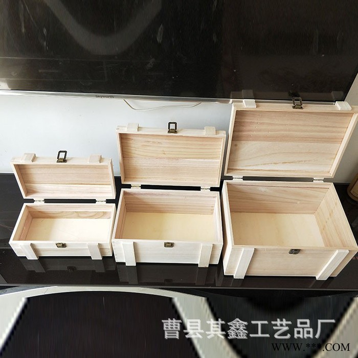 木质三件套箱现代家居陈设品套盒木制收纳箱红酒盒图3