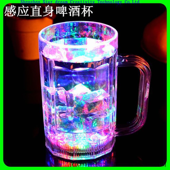 生产销售可以加水发光与开关控制闪灯发光啤酒酒杯图3