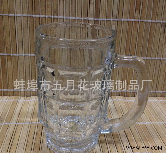 直销 把手啤酒杯 杯身大雨点状 高白料玻璃 可定制logo图2