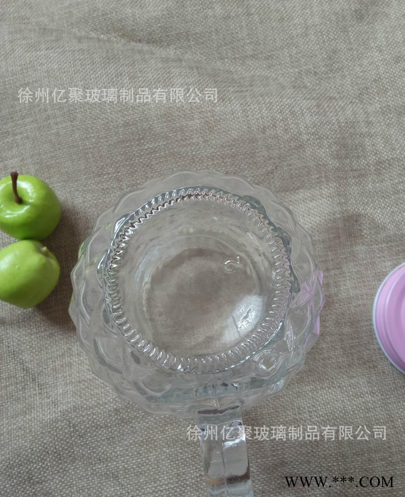 新款480ml透明玻璃菠萝饮料杯创意果汁杯子带盖不规则形啤酒杯子图2