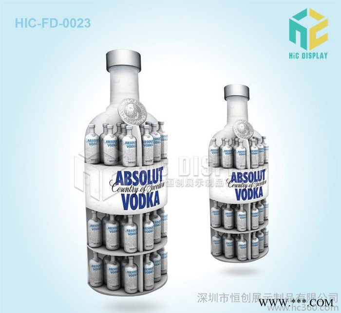 **啤酒等瓶装产品用的高承重层式落地式纸展示陈列货架图2