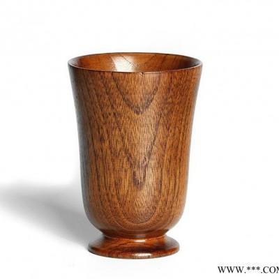 红一竹木 **天然木质 带脚啤酒杯自然木纹 复古创意酒杯可