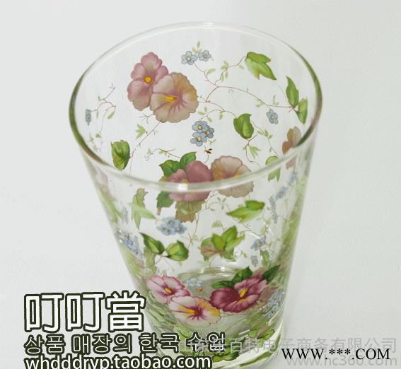 韩国喇叭花加厚玻璃杯/印花水杯/耐热水杯/啤酒杯子/凉水杯图3
