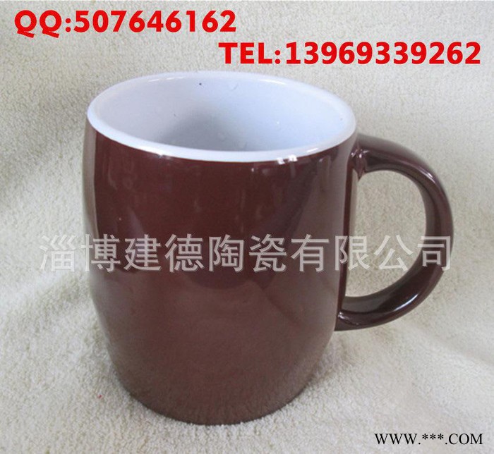 陶瓷杯陶瓷啤酒桶形啤酒杯 炻瓷色釉陶瓷杯 陶瓷酒桶杯图2