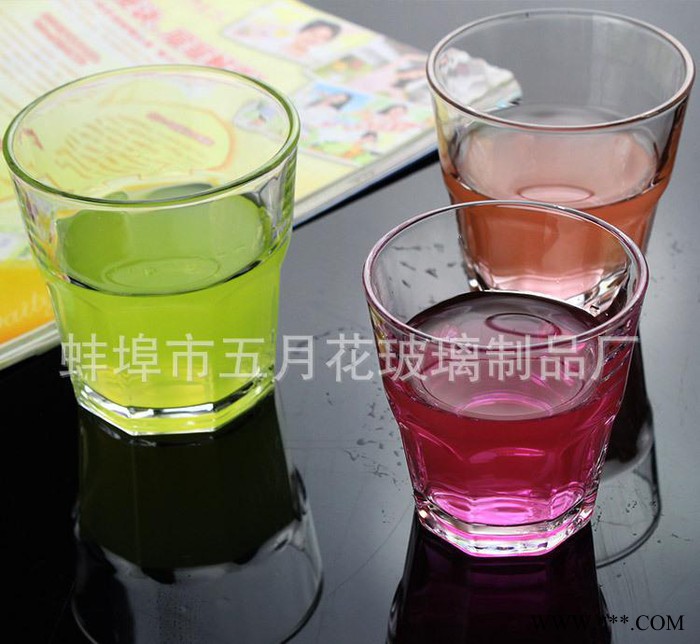 加厚透明八角玻璃杯 工厂定制 啤酒果汁杯 销售图2