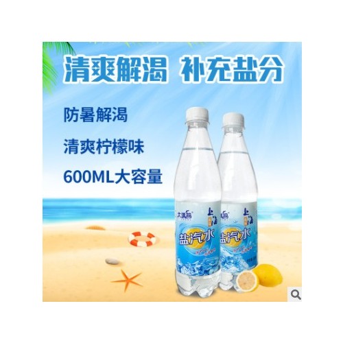 上海风味盐汽水柠檬味汽水夏季防暑降温碳酸饮料600ml*24瓶整箱