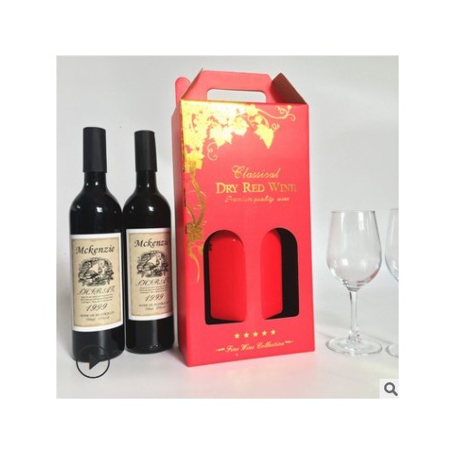 红酒礼盒红酒包装盒葡萄酒盒双支手提礼袋红酒袋现货定制图3
