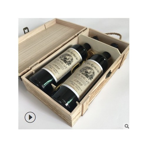 厂家直供红酒盒木盒现货翻盖红酒盒木质红酒包装盒葡萄酒礼盒定制图2