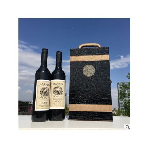智薇红酒包装礼盒双支带酒杯皮盒葡萄酒包装盒红酒盒子现货批发图2
