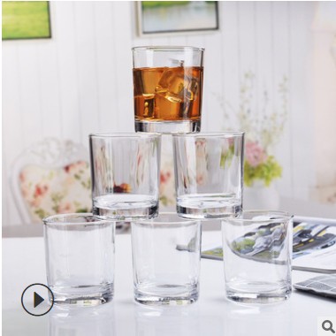 家用透明玻璃杯茶杯牛奶饮料杯 定制直身厚底高硼硅酒杯