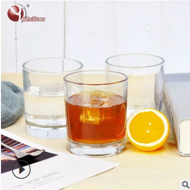 创意玻璃杯家用耐热透明酒杯威士忌酒杯饮料杯LOGO定制玻璃杯