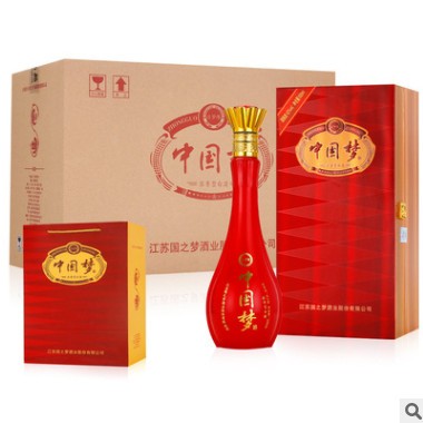 中国梦试饮白酒整箱送礼浓香型纯粮食酒52度500ml礼盒荷花酒水图2