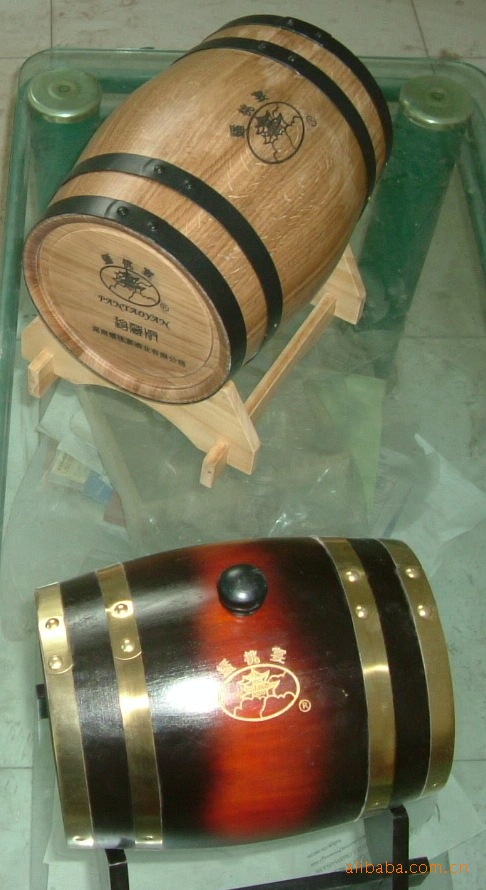 五升酒桶原木色和中间红