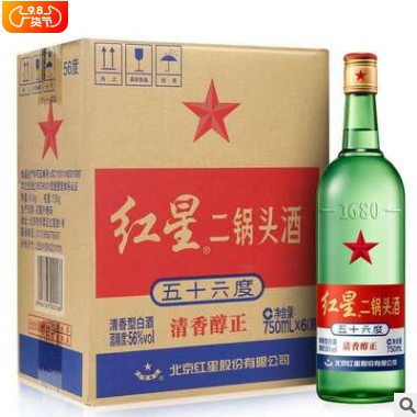 北京红星二锅头56度大二750ml清香型白酒6瓶装新老包装随机发货图2