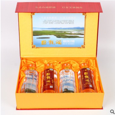 巨龙朝阳情有机绿豆酒礼盒装500ml*4瓶新年送礼粮食白酒厂家批发图2