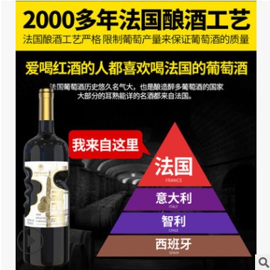 金尔斯天使之手750ml单支赤霞珠干红葡萄酒 厂家直销红酒图2