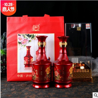 金泸州市老窖42度浓香型白酒高粱老酒亚克力红瓶酒水整箱批发代发图3