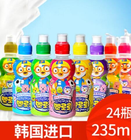 宝露露啵乐乐pororo韩国进口儿童乳酸菌饮料235ml水果味果汁饮料图2