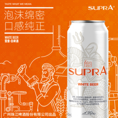 精酿 珠江啤酒 雪堡白啤500mL 12罐 厂家直销