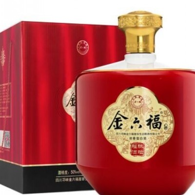 金六福 50度浓香型白酒陈坛福酒1.5L坛装 纯粮食酿造大坛酒礼盒装