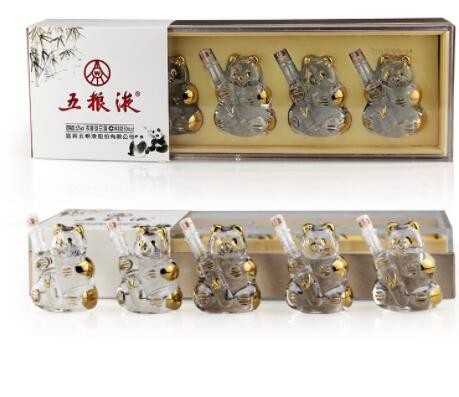 五粮液熊猫酒礼盒52度50mL*5小酒浓香型粮食白酒礼盒送礼收藏酒图2