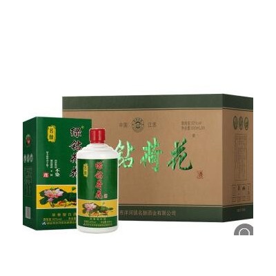 绿钻荷花酒52度浓香型白酒整箱批发500ML*6瓶装白酒整箱特价