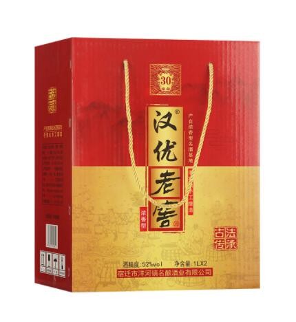 国产白酒汉优老窖酒浓香型白酒整箱特价1000ml*2瓶礼盒装送礼