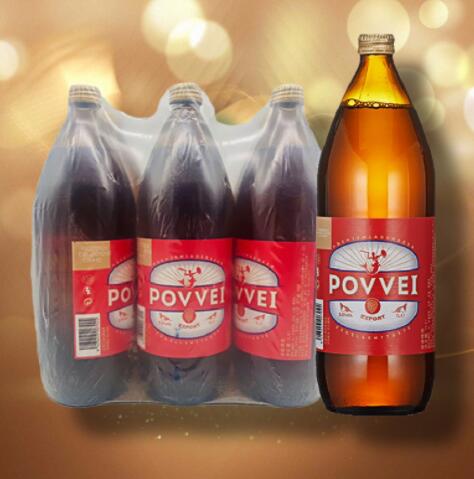 波威POVVEI啤酒西班牙原装进口黄啤1L*6大瓶一手整箱批发